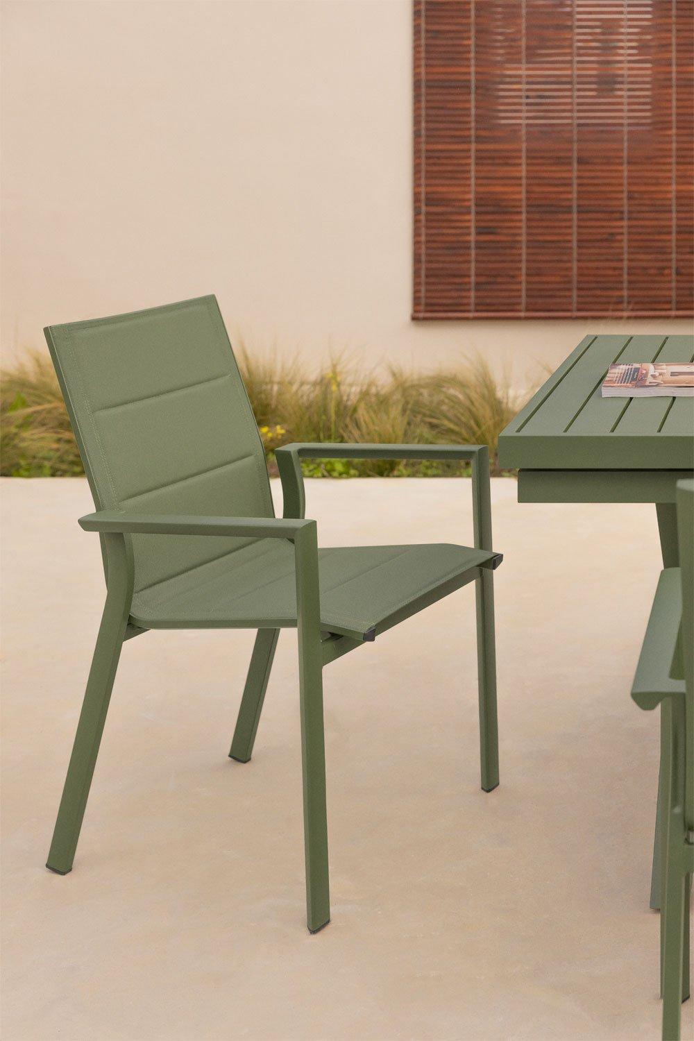 sklum Karena stackable garden chair with aluminium armrests