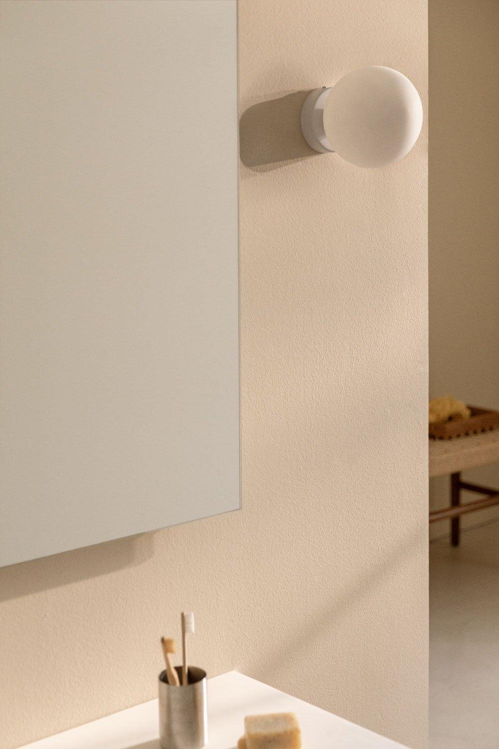 sklum Kinkiet łazienkowy ze stali nierdzewnej z kulą szklaną Uvol Traditional