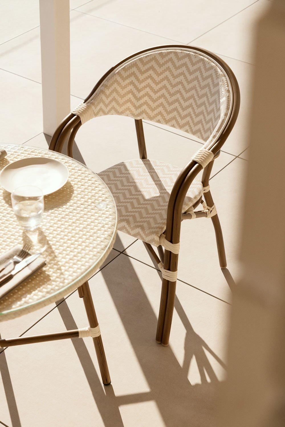 sklum Krzesło ogrodowe z możliwością sztaplowania z aluminiowymi podłokietnikami Brielle Bistro