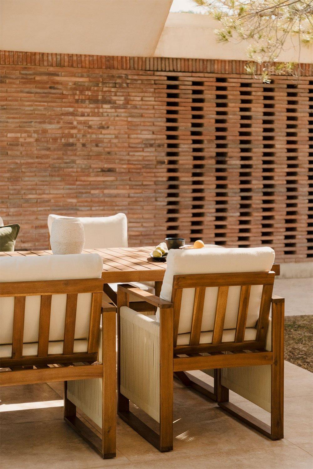 sklum Krzesło ogrodowe z podłokietnikami z drewna akacjowego Nayely