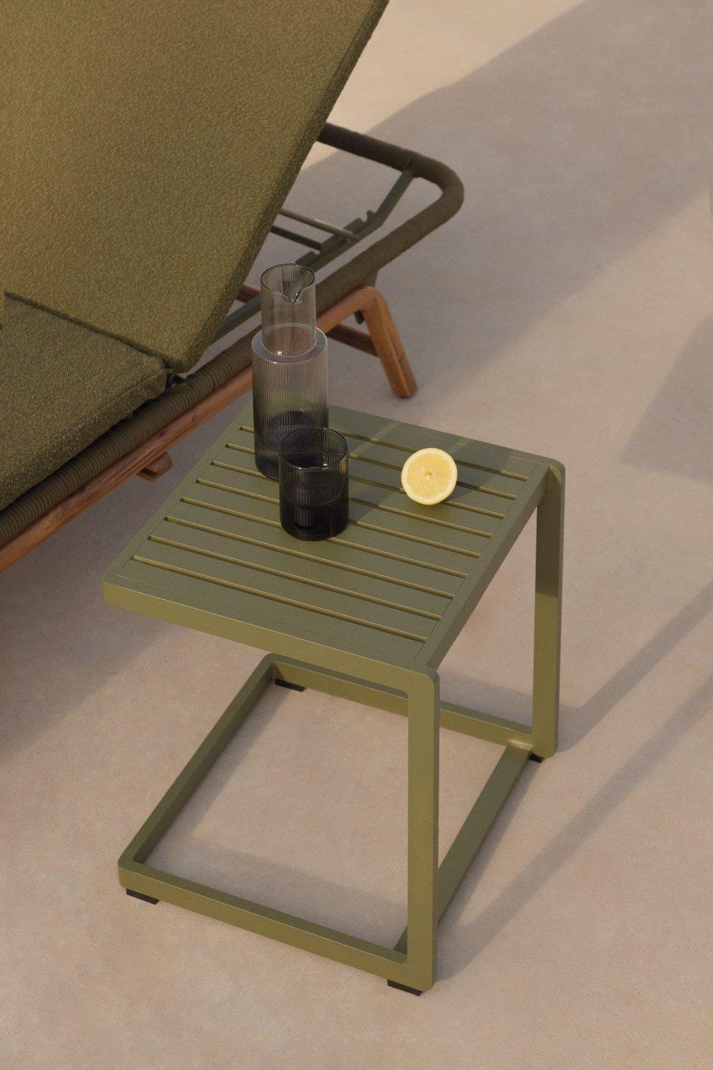 sklum Kwadratowy stolik pomocniczy do ogrodu 40x40 cm z aluminium Dulem