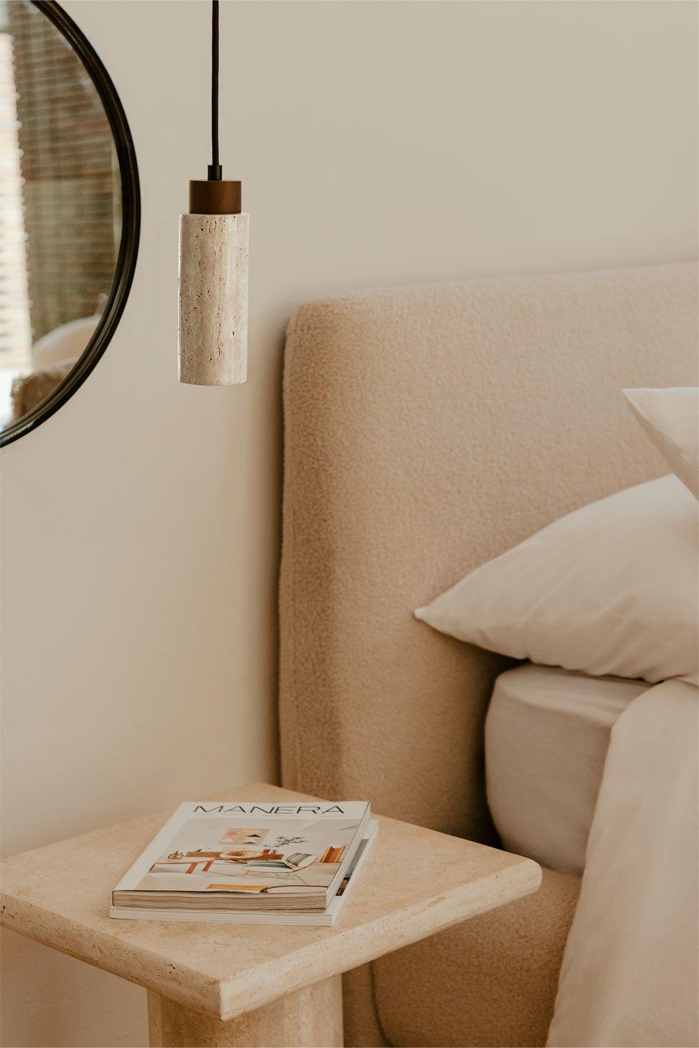 sklum Lampa sufitowa z trawertynu i drewna (średnica 6 5 cm) Davise