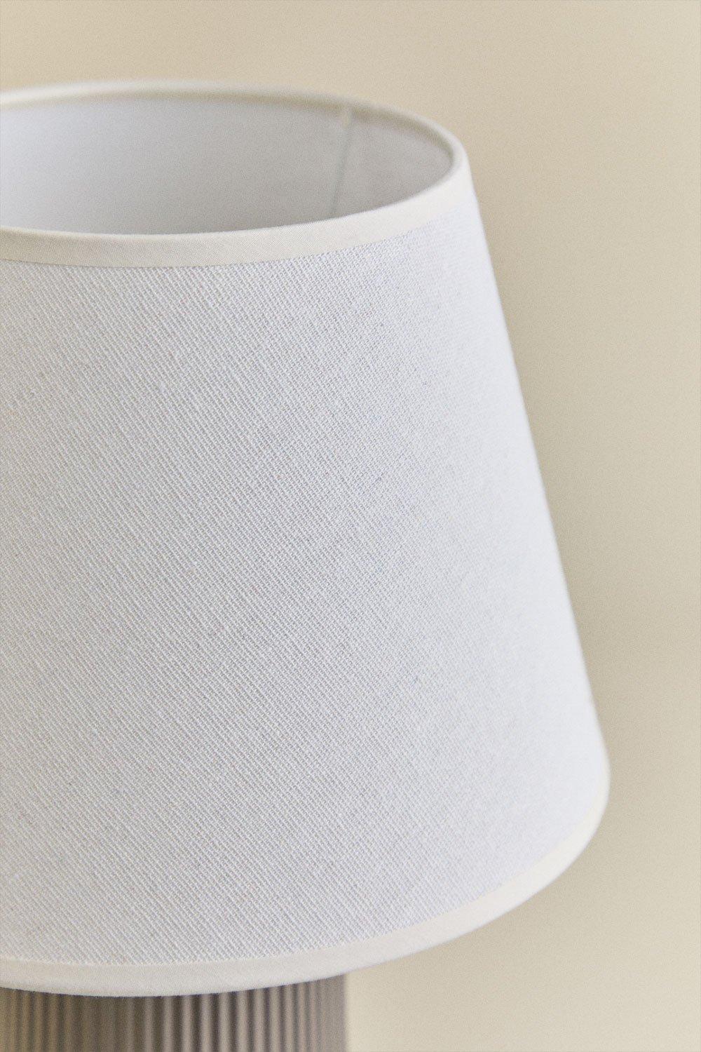 Sklum Lámpara De Mesa 40 Cm En Cerámica Y Lino Torena