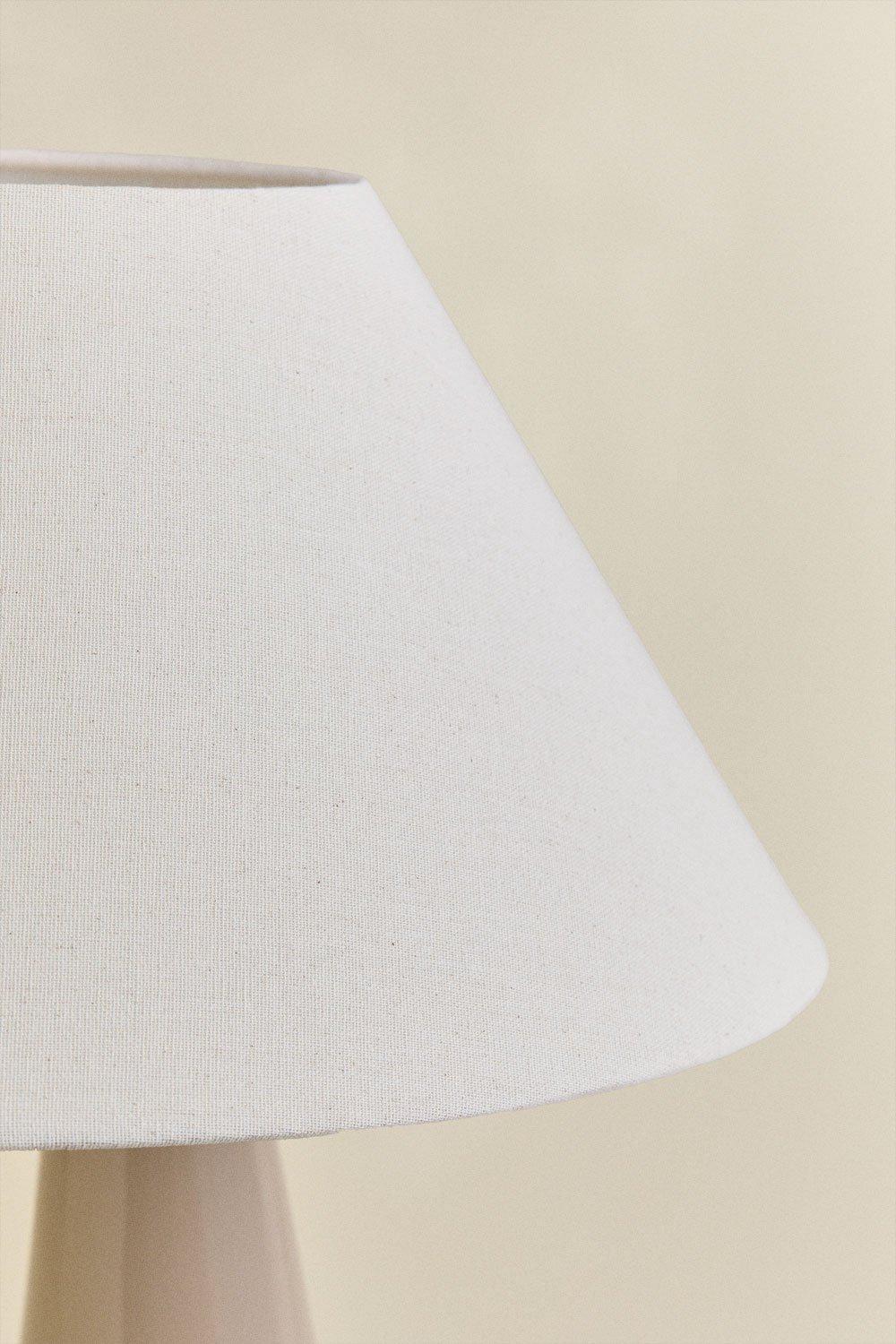 Sklum Lámpara De Mesa 60 Cm En Cerámica Y Lino Jevora