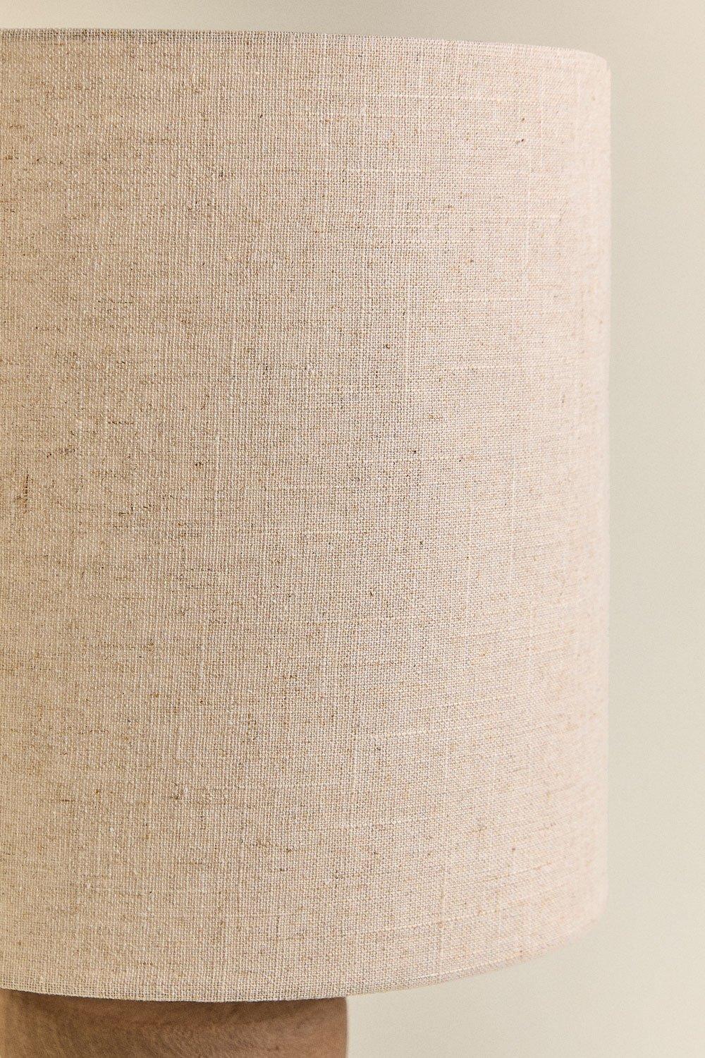 Sklum Lámpara De Mesa En Madera De Mango Y Lino Ligia