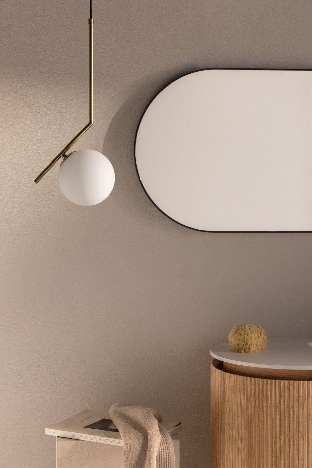 sklum Łazienkowa lampa sufitowa Linorayle ze stali nierdzewnej ze szklaną kulą