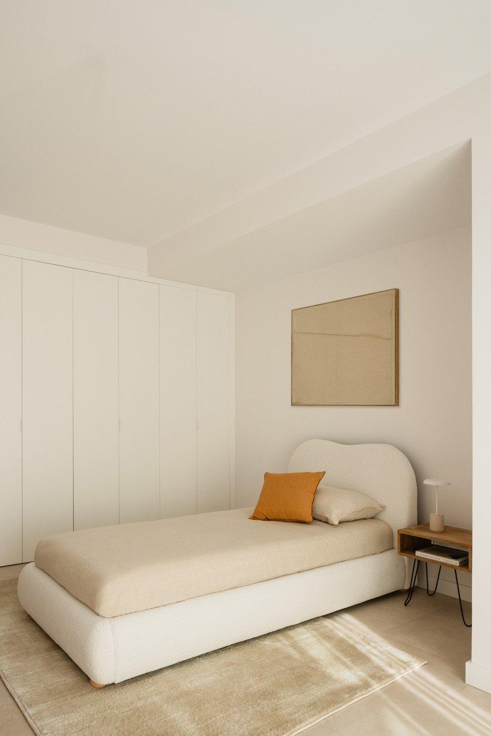 sklum Lit avec coffre de rangement pour matelas 90x190cm en molleton Winselet