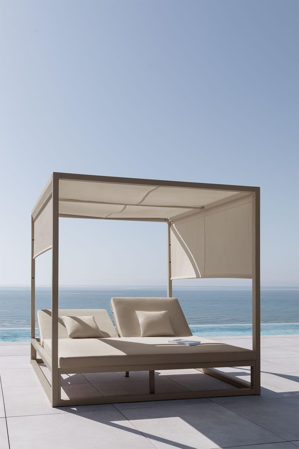 sklum Lit balinais inclinable en aluminium et tissu Nasau
