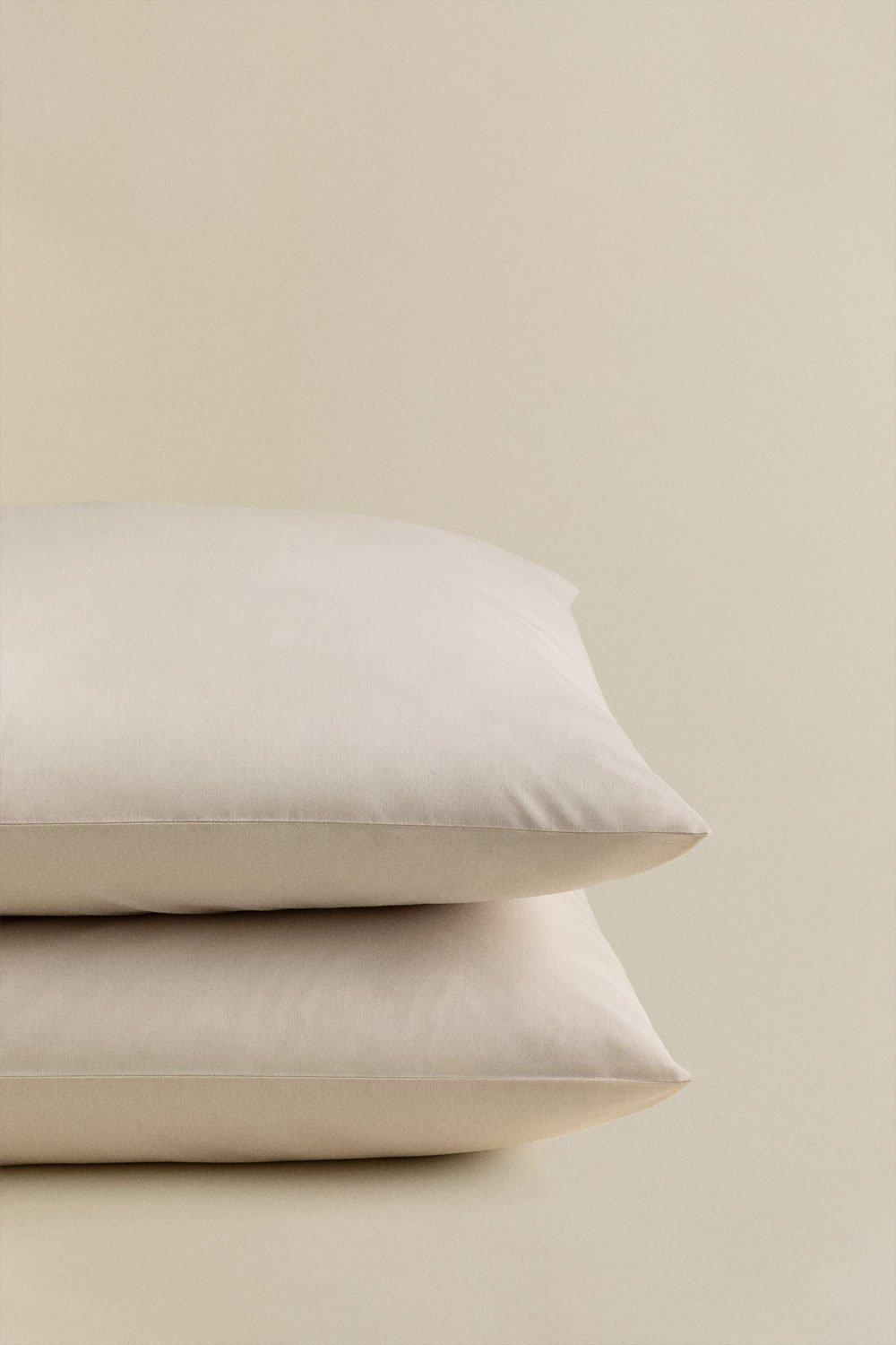 Sklum Lot De 2 Taies D'oreiller En Percale De Coton Lesia 180 Fils