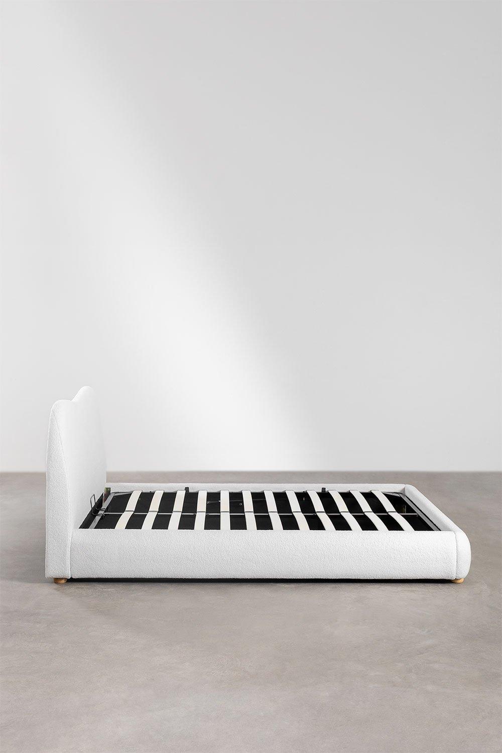 Sklum Łóżko Z Pojemnikiem Do Materaca 135x190cm Tkanina Bouclé Winselet