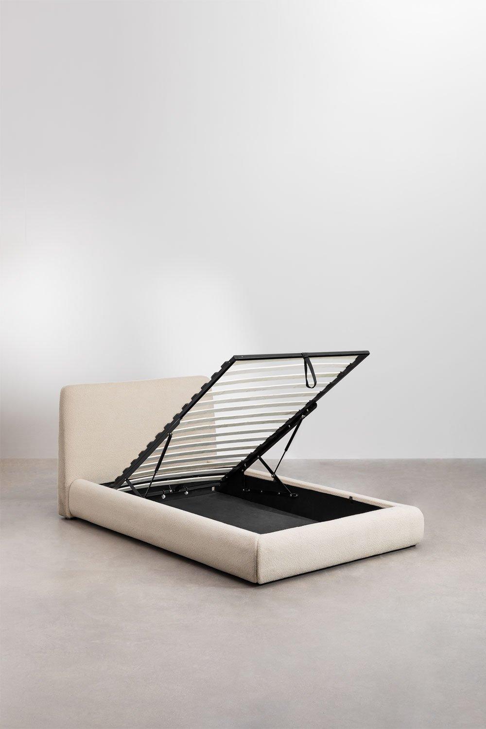 Sklum Łóżko Z Pojemnikiem Do Materaca 90x190cm Tkanina Bouclé Norena