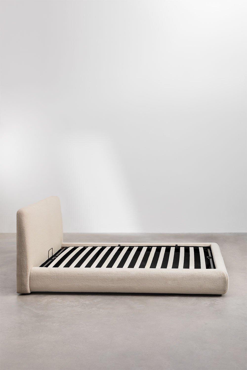 Sklum Łóżko Z Pojemnikiem Do Materaca 90x190cm Tkanina Bouclé Norena