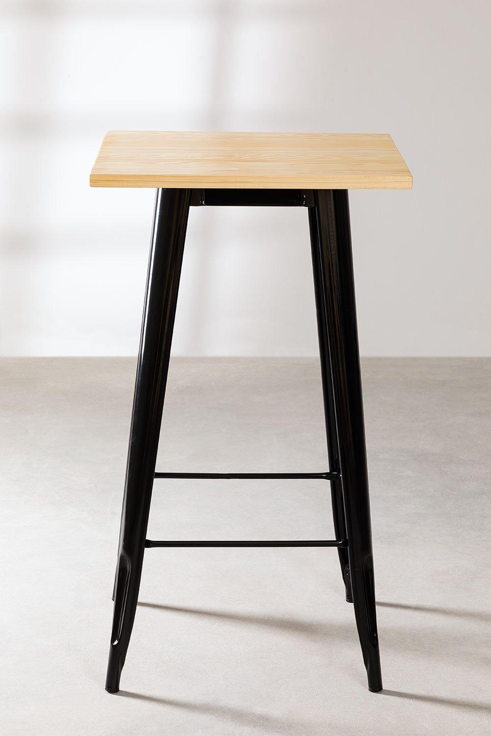 Sklum Mesa Alta Cuadrada En Madera Y Acero (60x60 Cm) LIX