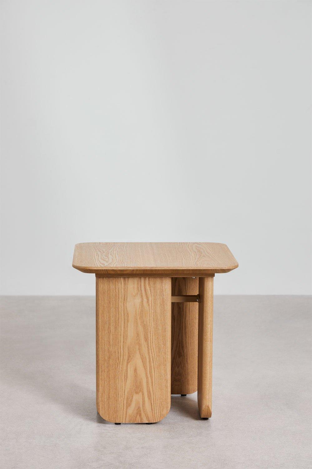 Sklum Mesa Auxiliar Cuadrada 50x50 Cm En MDF Y Chapa De Fresno Ginger