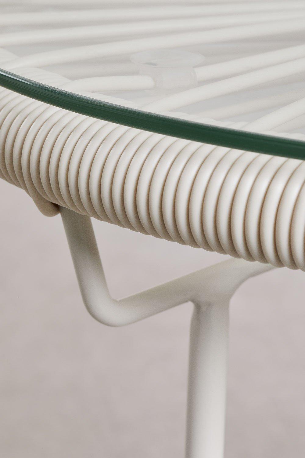 Sklum Mesa Auxiliar Para Jardín Redonda Ø45 Cm En Acero Y Mimbre Sintético Acapulco