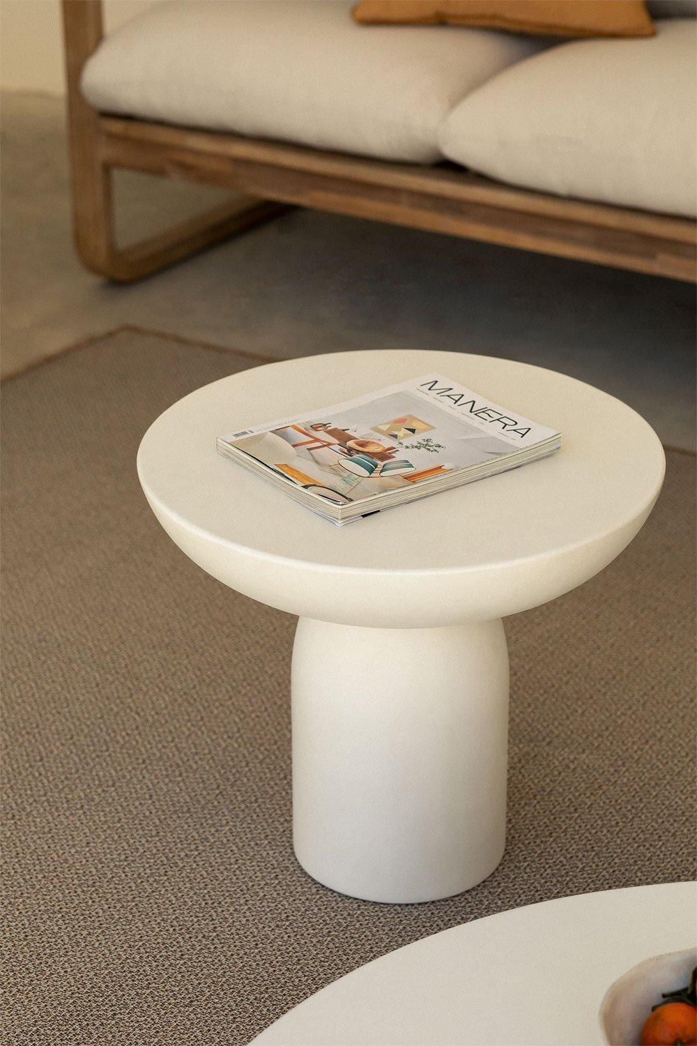 sklum Mesa auxiliar para jardín redonda Ø50 cm en cemento Zenadia