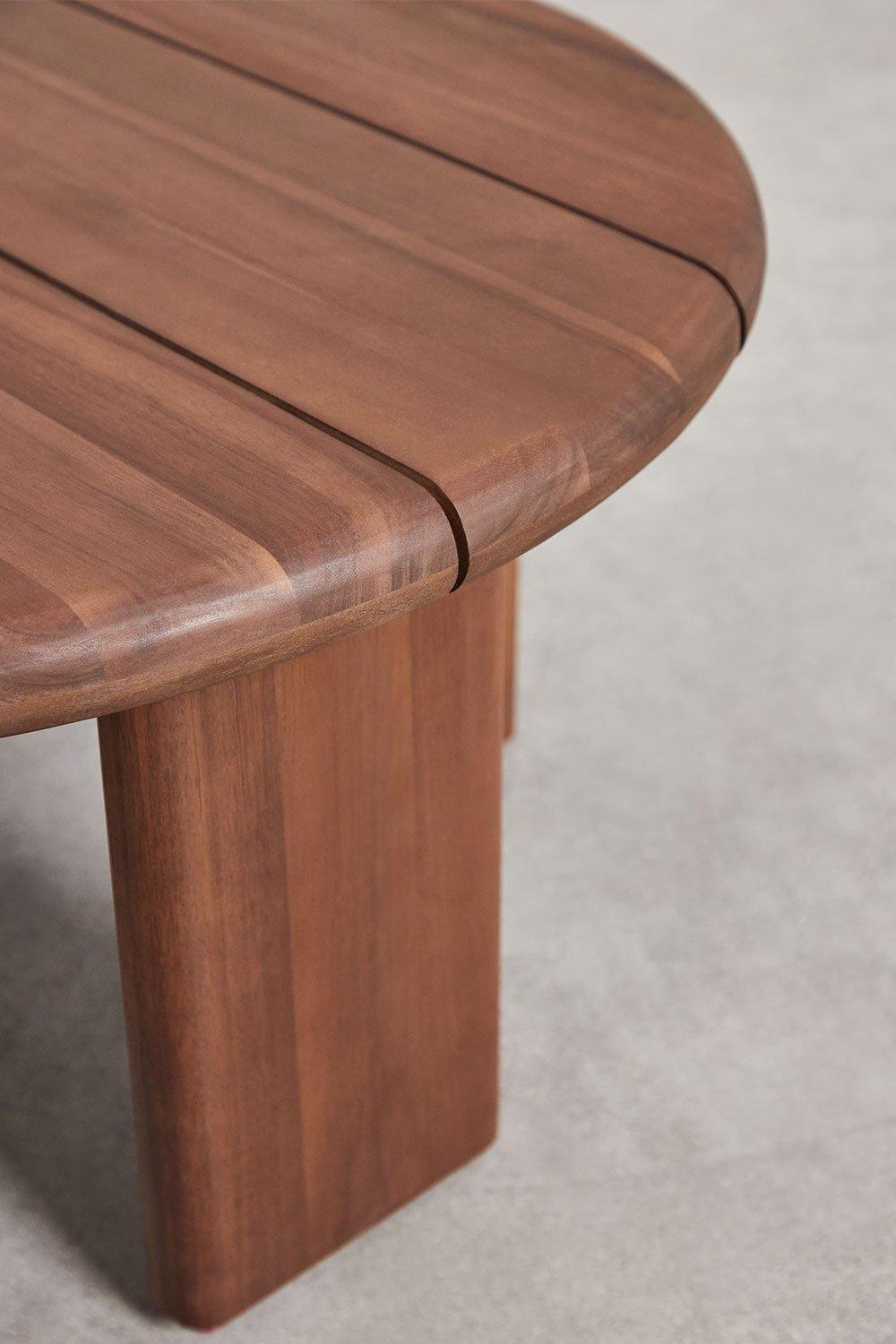 Sklum Mesa Auxiliar Para Jardín Redonda Ø70 Cm En Madera De Acacia Famara