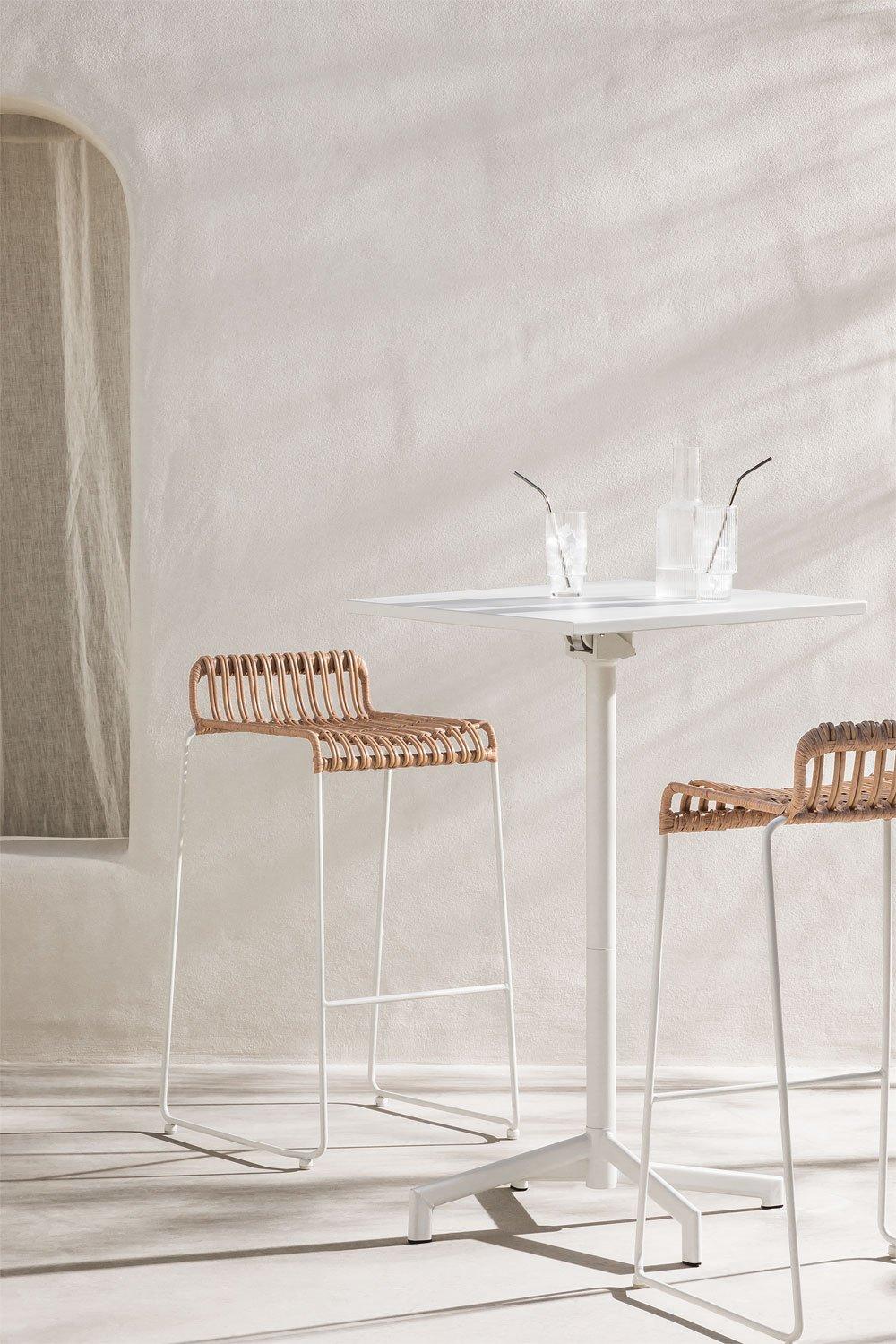 sklum Mesa de bar quadrada 60x60 cm dobrável e conversível em 2 alturas em aço Dely