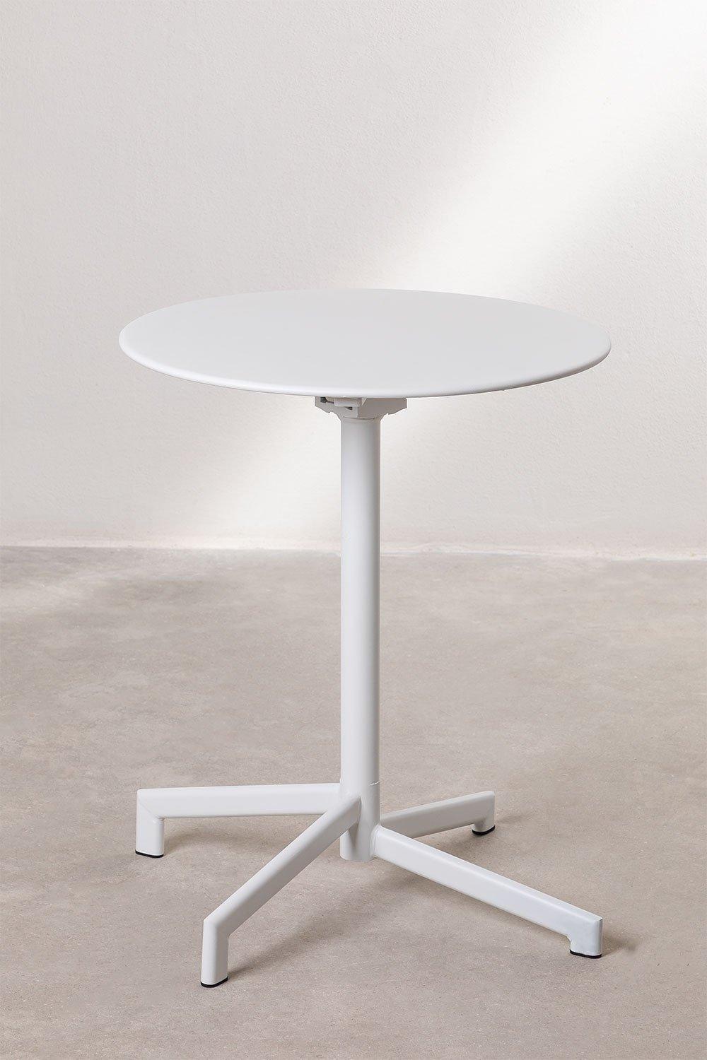 Sklum Mesa De Bar Redonda Ø60 Cm Dobrável E Conversível Em 2 Alturas Em Aço Dely