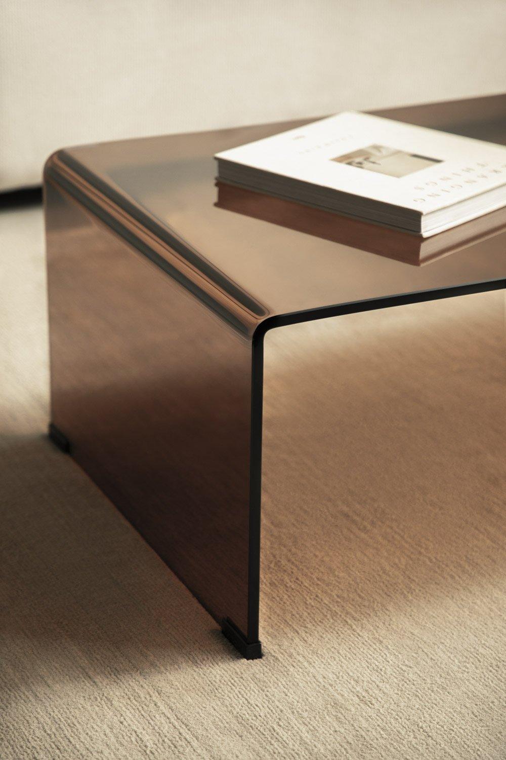 Sklum Mesa De Centro En Cristal Transparente (110x55 Cm) Crhis