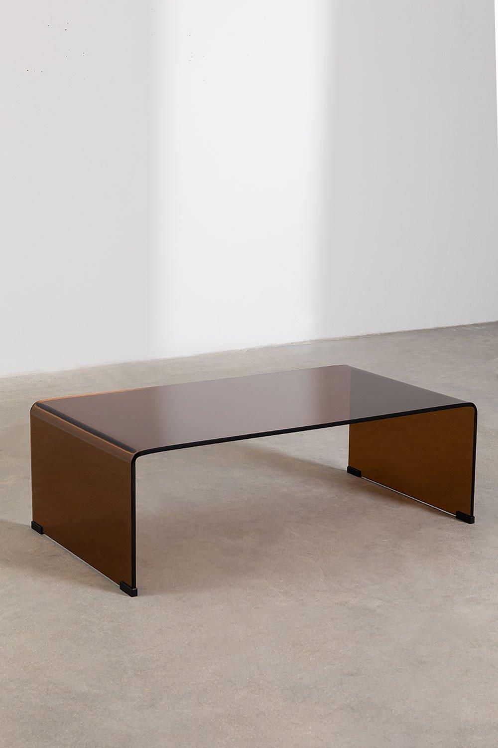 Sklum Mesa De Centro En Cristal Transparente (110x55 Cm) Crhis