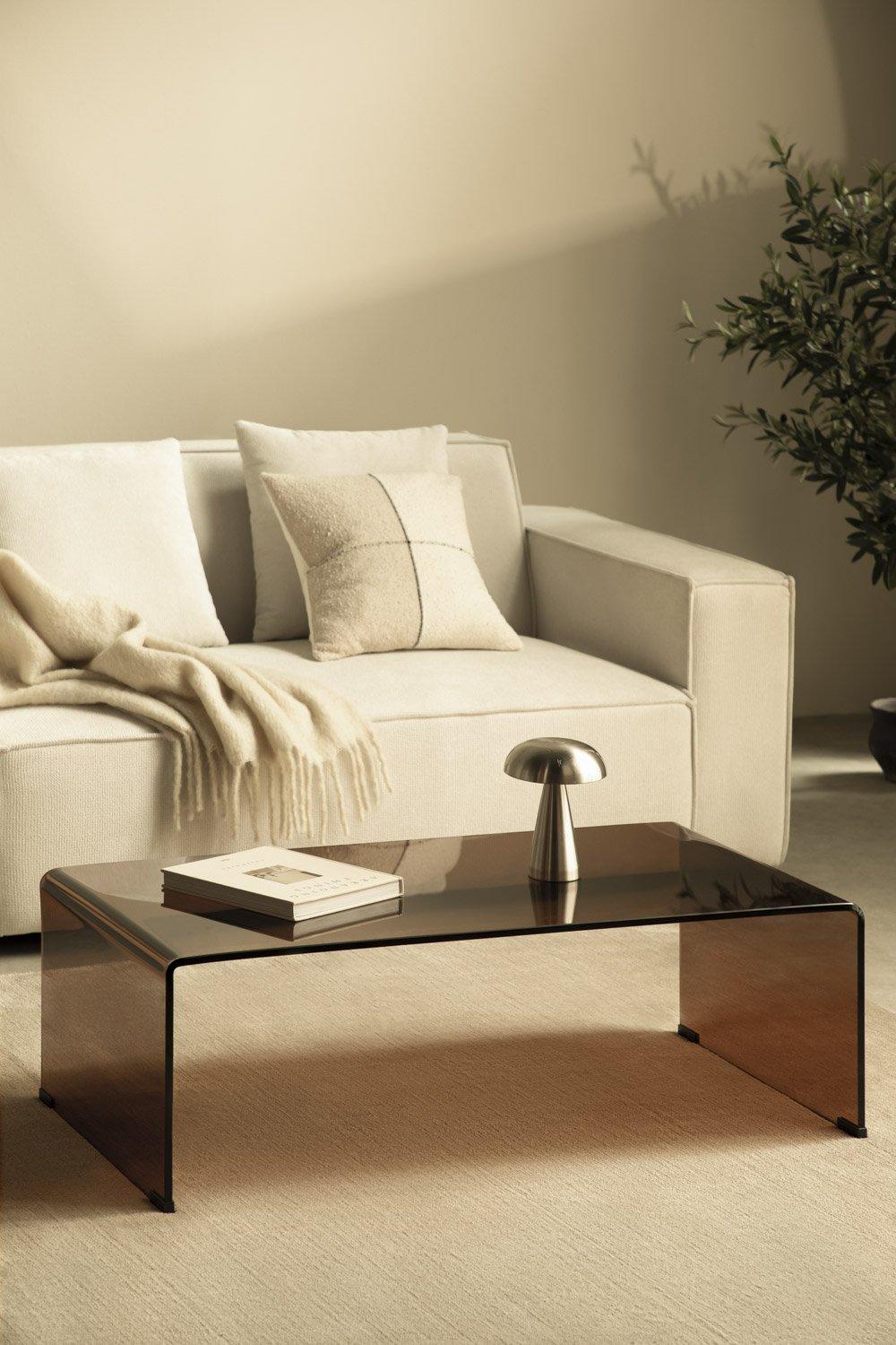 sklum Mesa de centro en cristal transparente (110x55 cm) Crhis