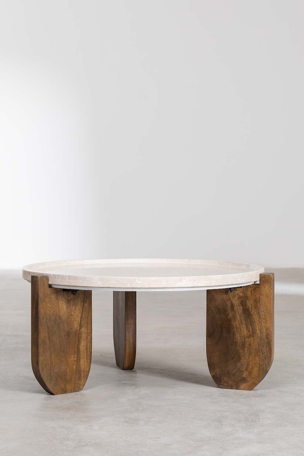 Sklum Mesa De Centro En Mármol Y Madera De Mango Xantten