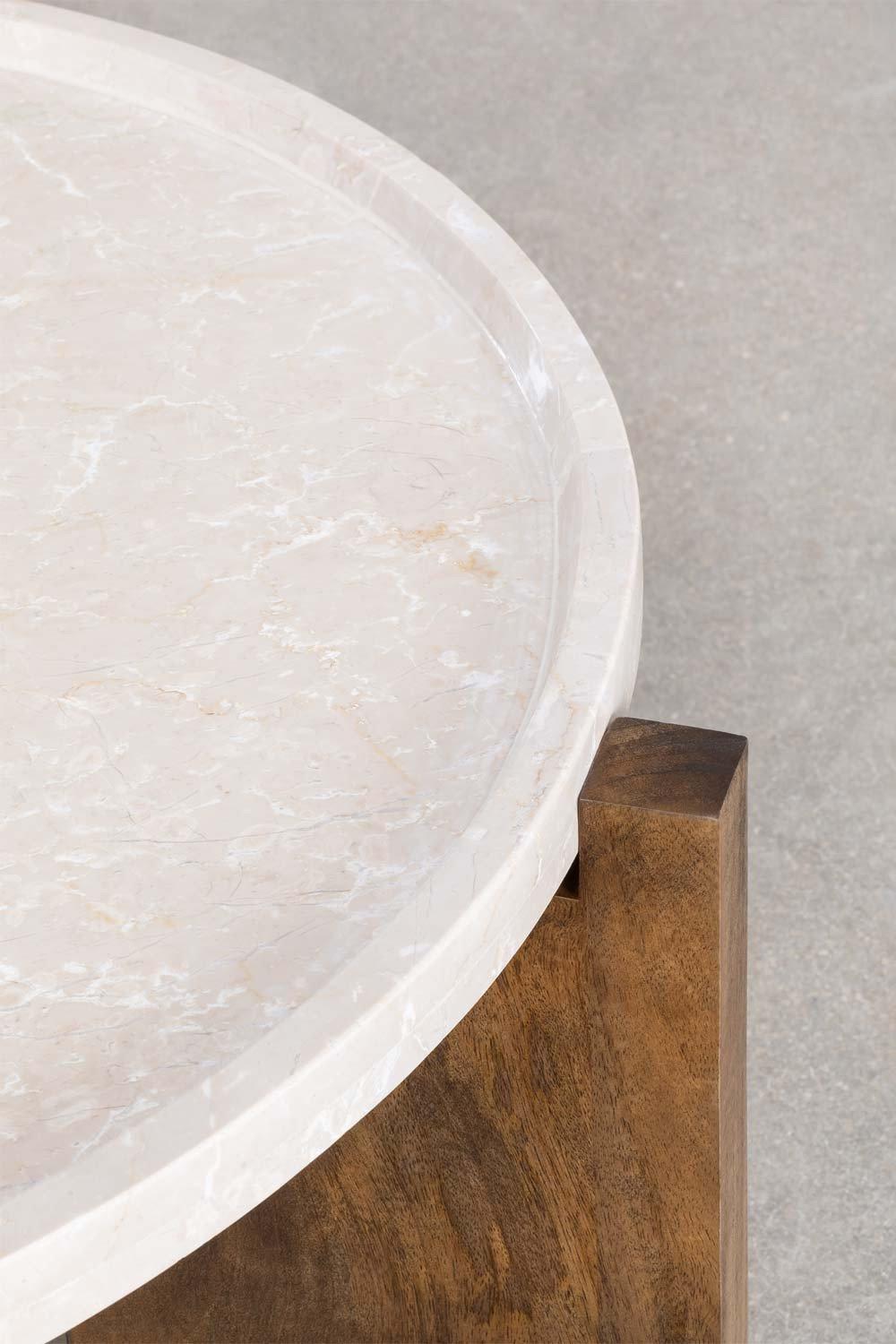 Sklum Mesa De Centro En Mármol Y Madera De Mango Xantten