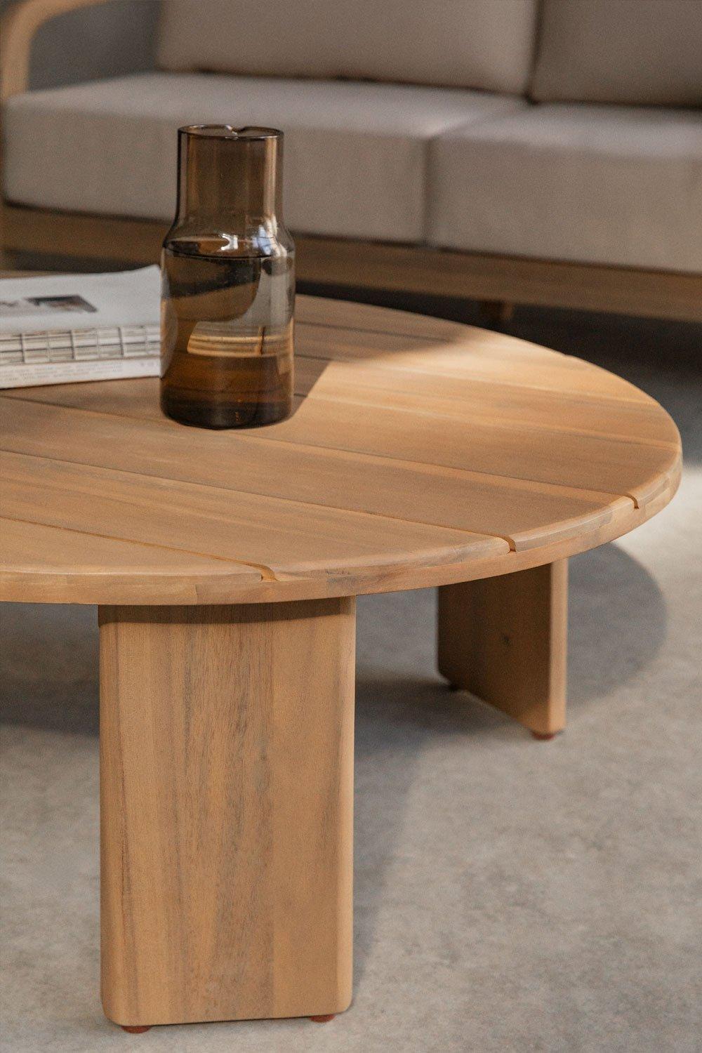 Sklum Mesa De Centro Ovalada 100x80 Cm En Madera De Acacia Uleno