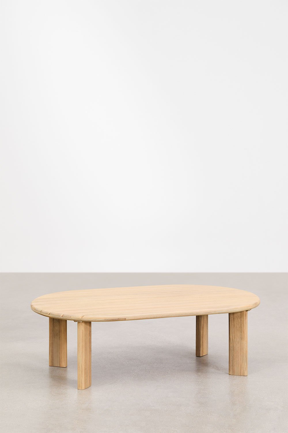 Sklum Mesa De Centro Ovalada En Madera De Acacia 100x60 Cm Leilan