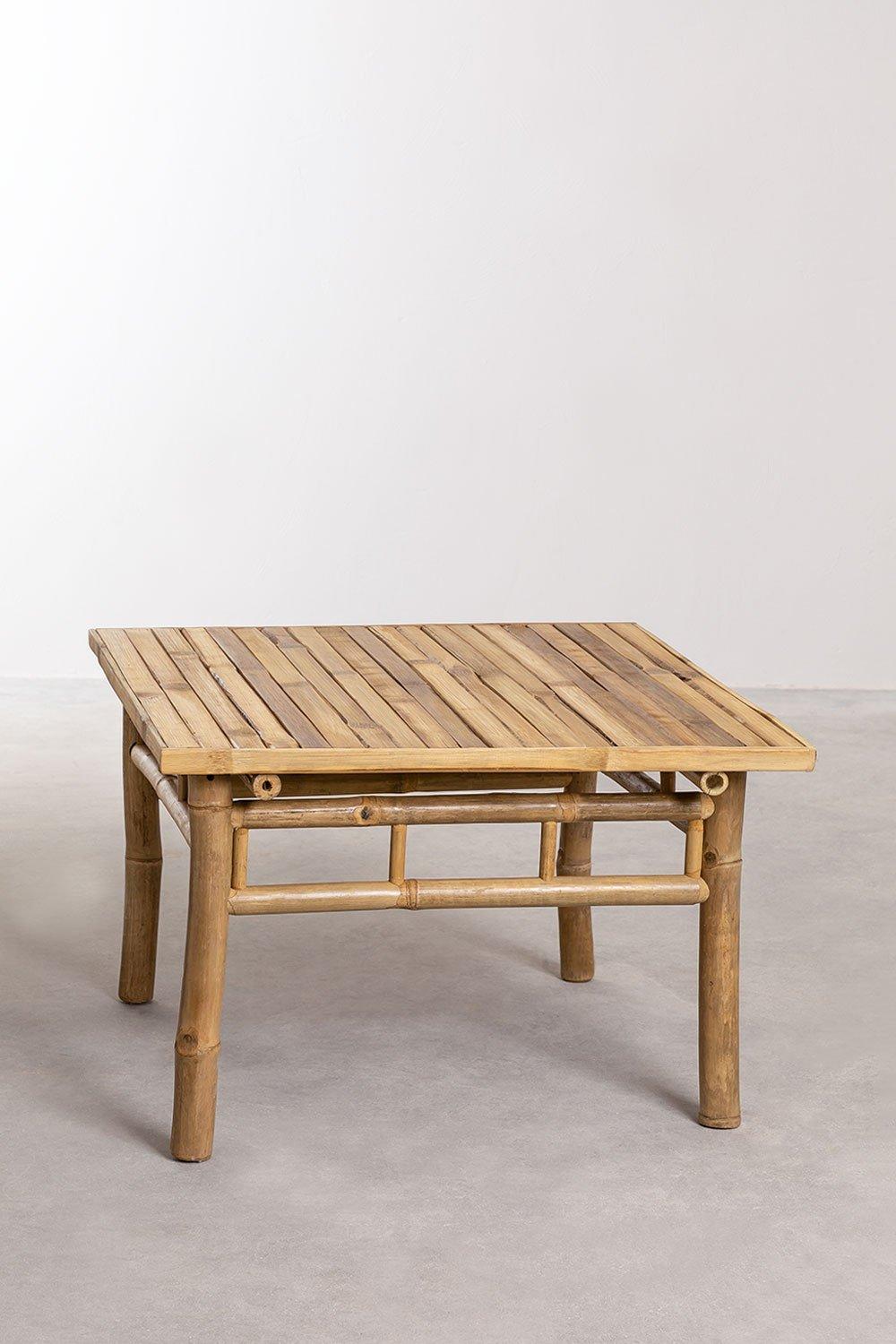 Sklum Mesa De Centro Para Jardín Cuadrada 70x70 Cm En Bambú Jamaik