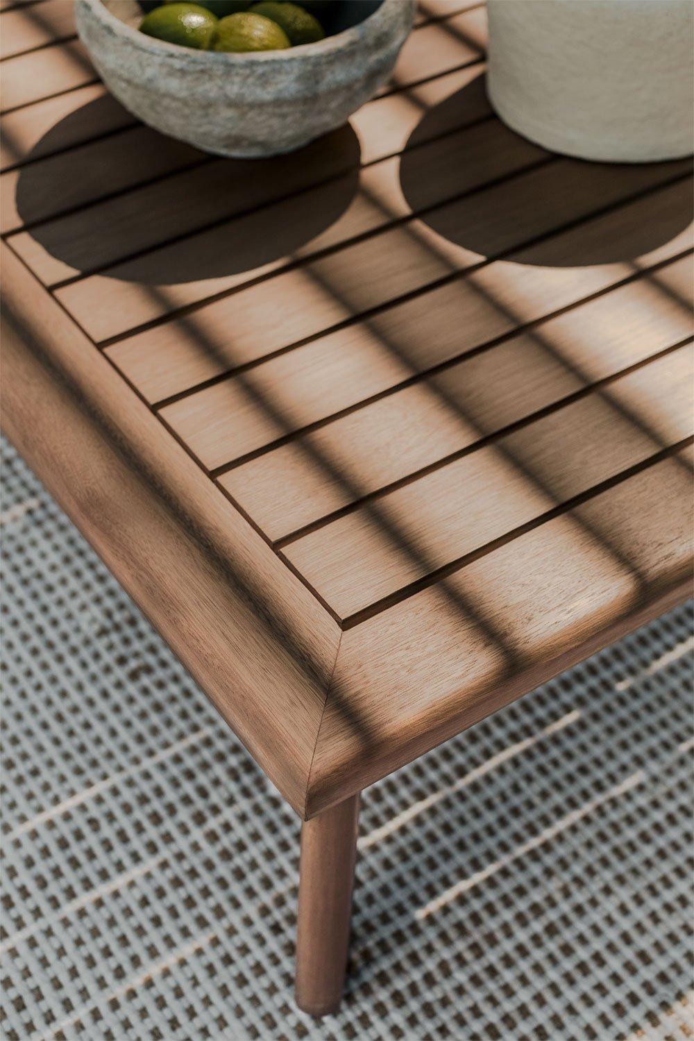 Sklum Mesa De Centro Para Jardín Cuadrada 80x80 Cm En Madera De Eucalipto Yaminsk