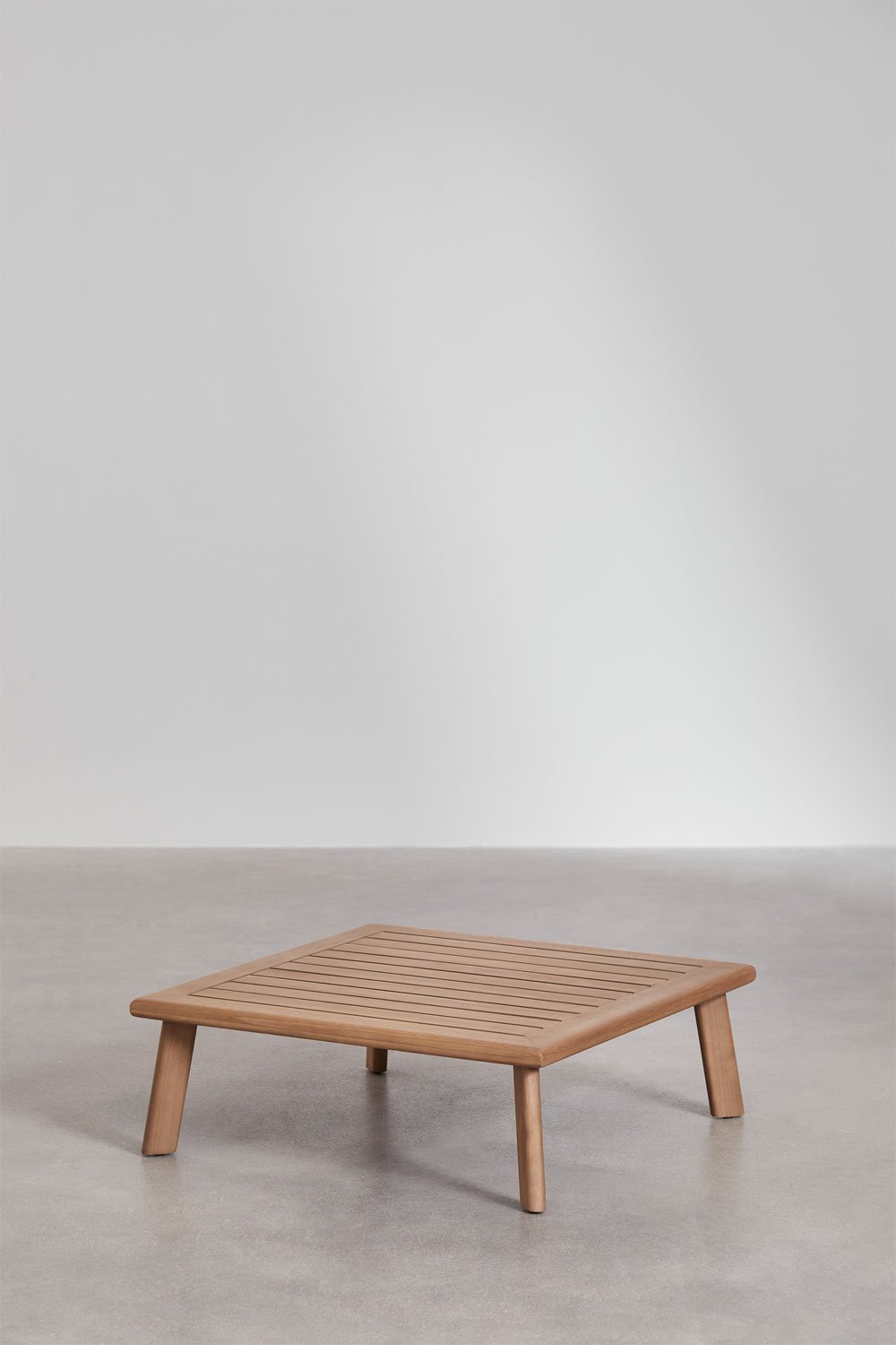 Sklum Mesa De Centro Para Jardín Cuadrada 80x80 Cm En Madera De Eucalipto Yaminsk