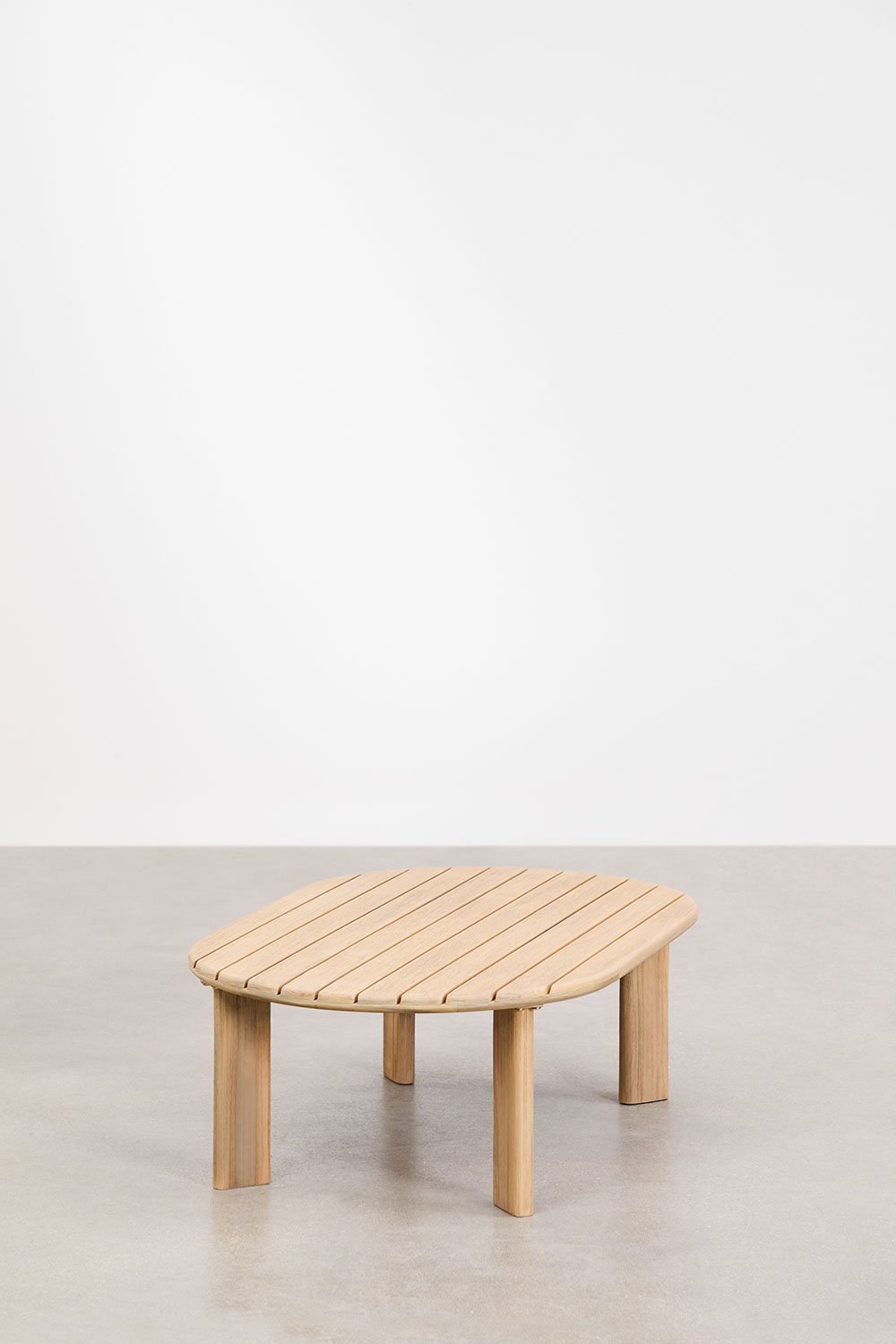 Sklum Mesa De Centro Para Jardín Ovalada 100x60 Cm En Madera De Acacia Leilan