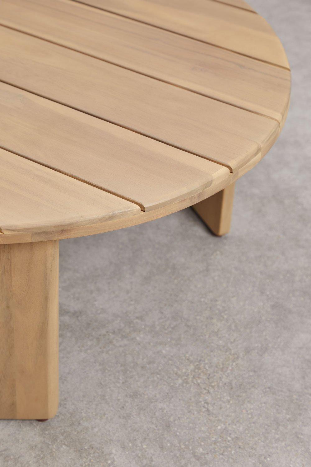Sklum Mesa De Centro Para Jardín Ovalada 100x80 Cm En Madera De Acacia Uleno