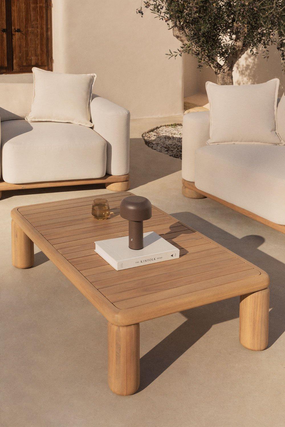 sklum Mesa de centro para jardín rectangular 115x70 cm en madera de acacia Ioanis