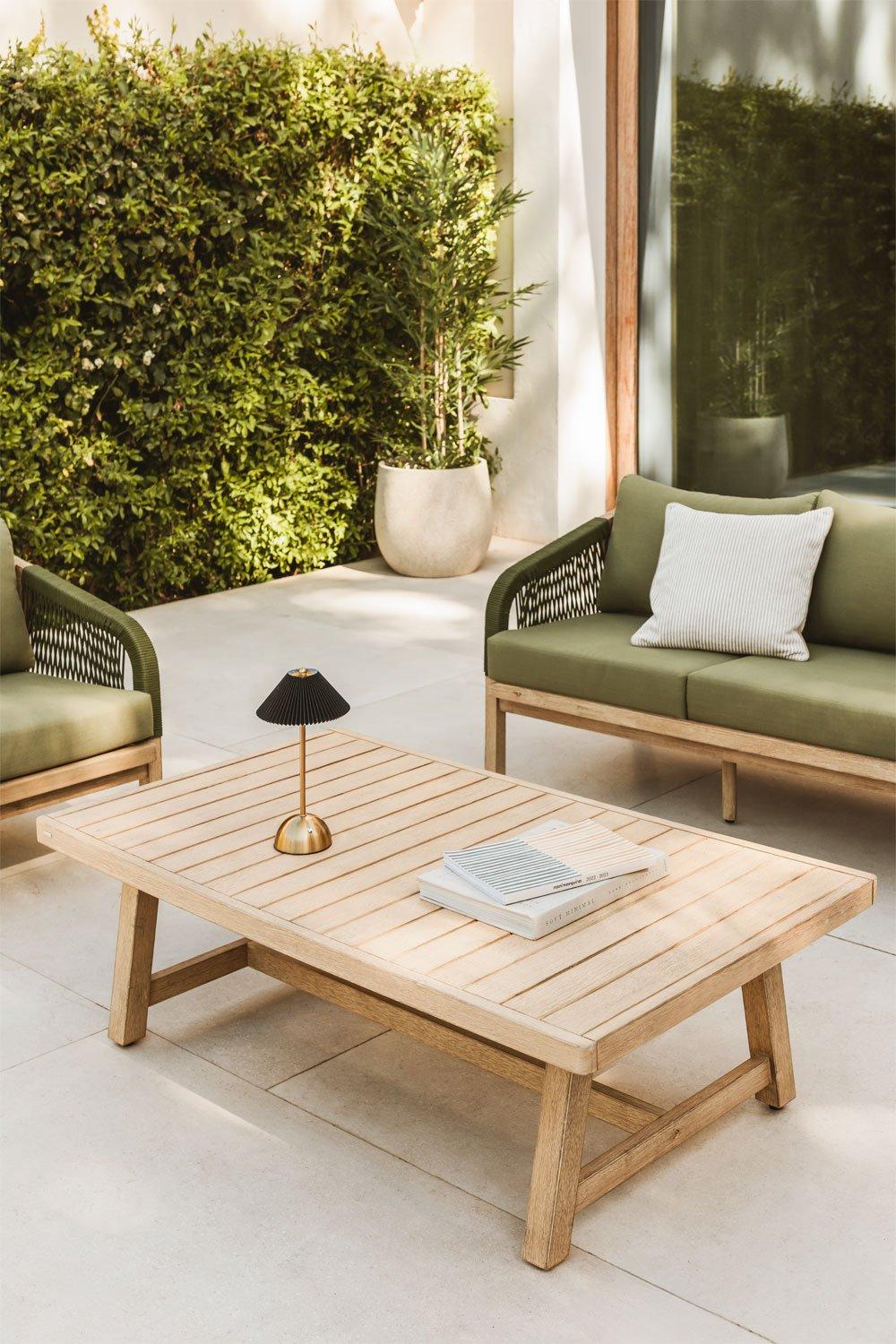 sklum Mesa de centro para jardín rectangular 130x75 cm en madera de acacia Dubai