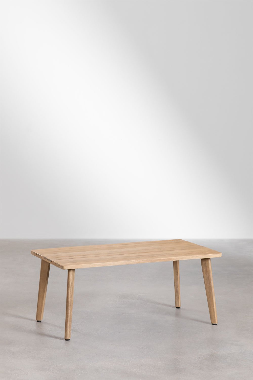 Sklum Mesa De Centro Para Jardín Rectangular 90x50 Cm En Madera De Acacia Kaela