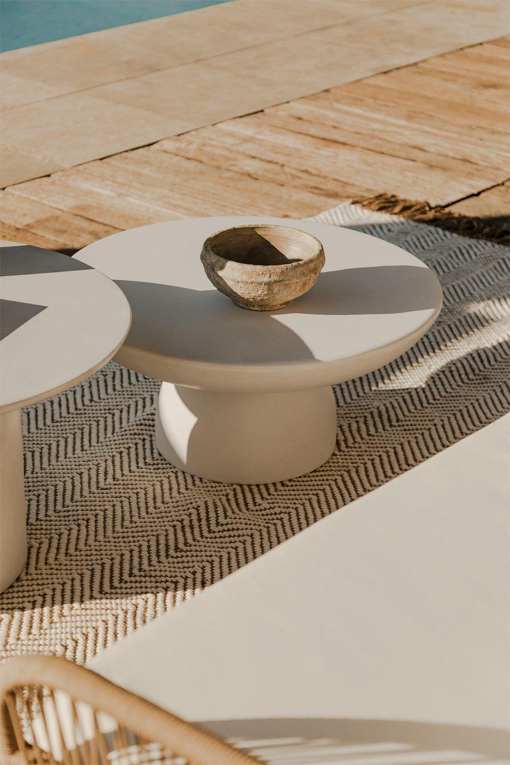 sklum Mesa de centro para jardín redonda Ø70 cm en Cemento Zenadia