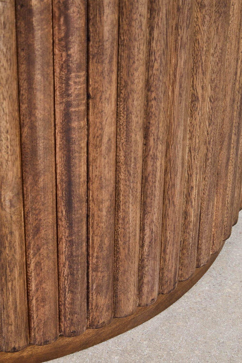 Sklum Mesa De Centro Redonda En Mármol Y Madera De Mango Giselda