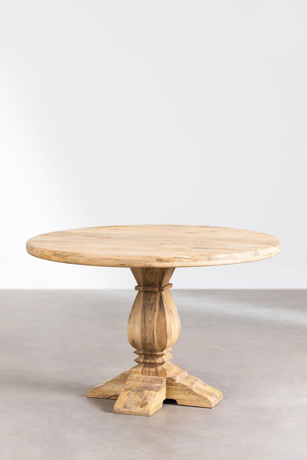 Sklum Mesa De Comedor Redonda En Madera De Mango Rusbby