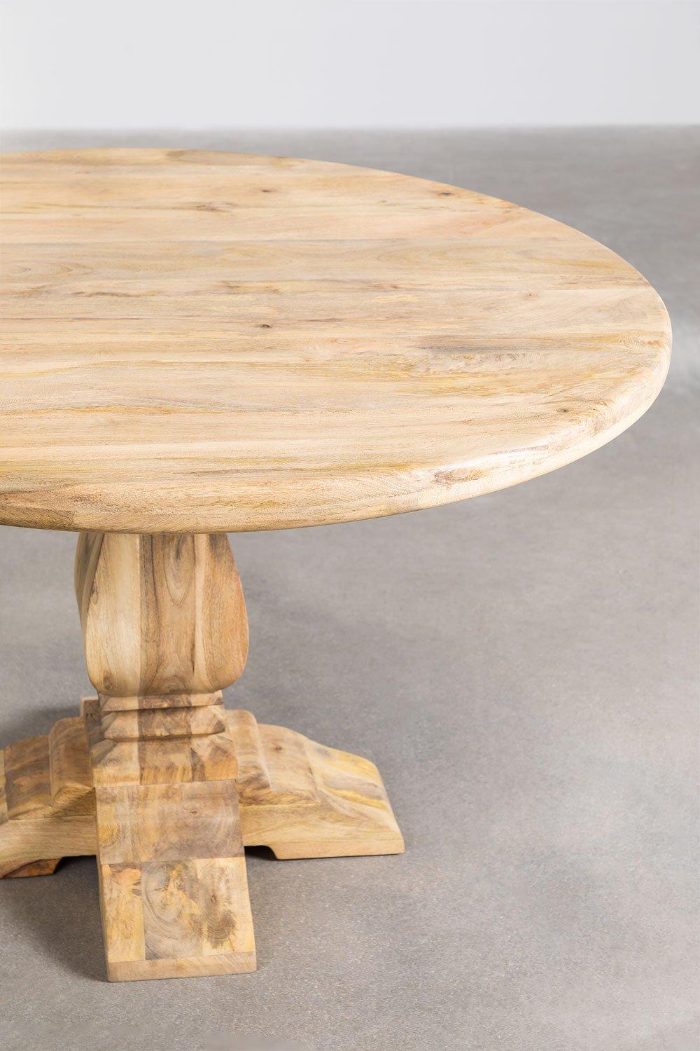 Sklum Mesa De Comedor Redonda En Madera De Mango Rusbby