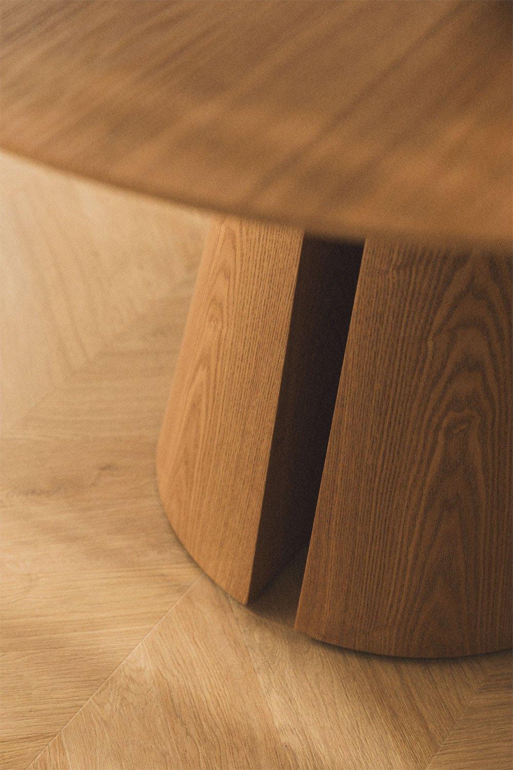 Sklum Mesa De Comedor Redonda Ø120 Cm En MDF Y Chapa De Fresno Agnes
