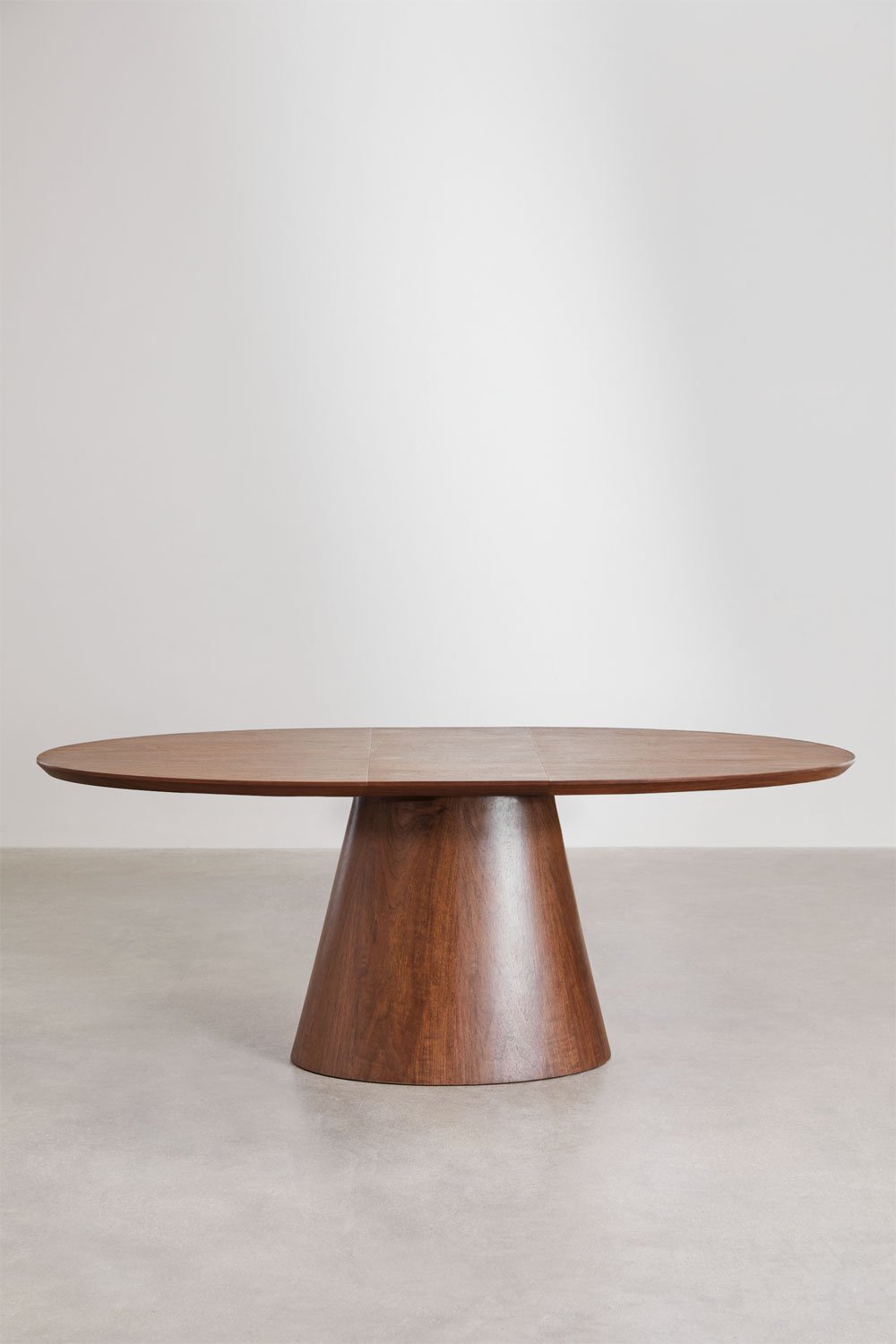 Sklum Mesa De Jantar Oval Extensível 160-200x100 Cm Em MDF E Folheado Gala