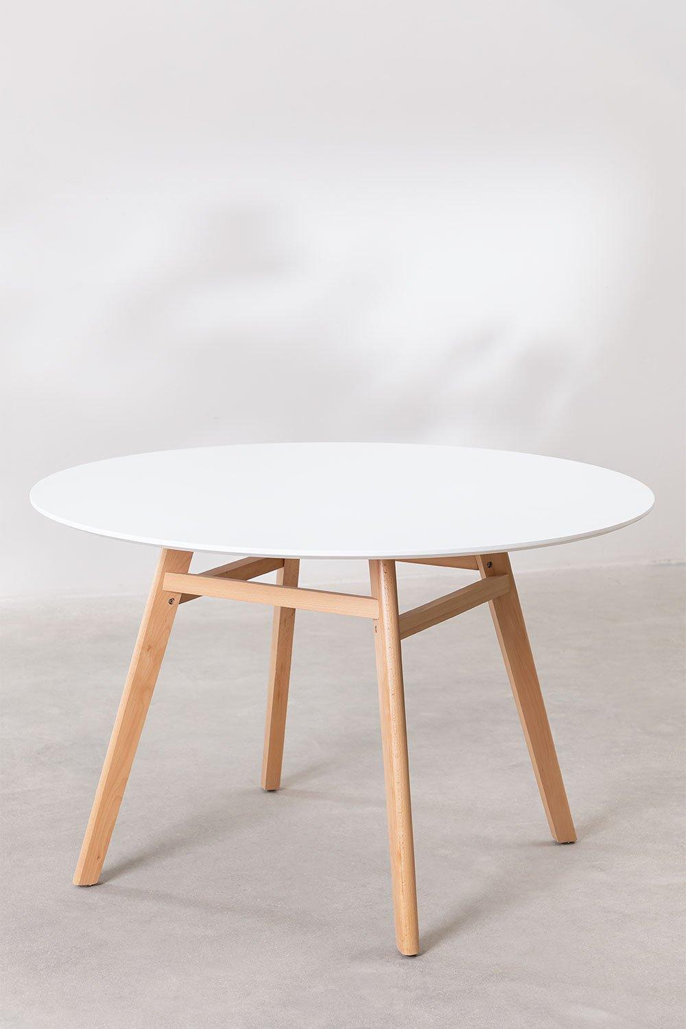 Sklum Mesa De Jantar Redonda Em MDF E Madeira De Faia Scand Nordic