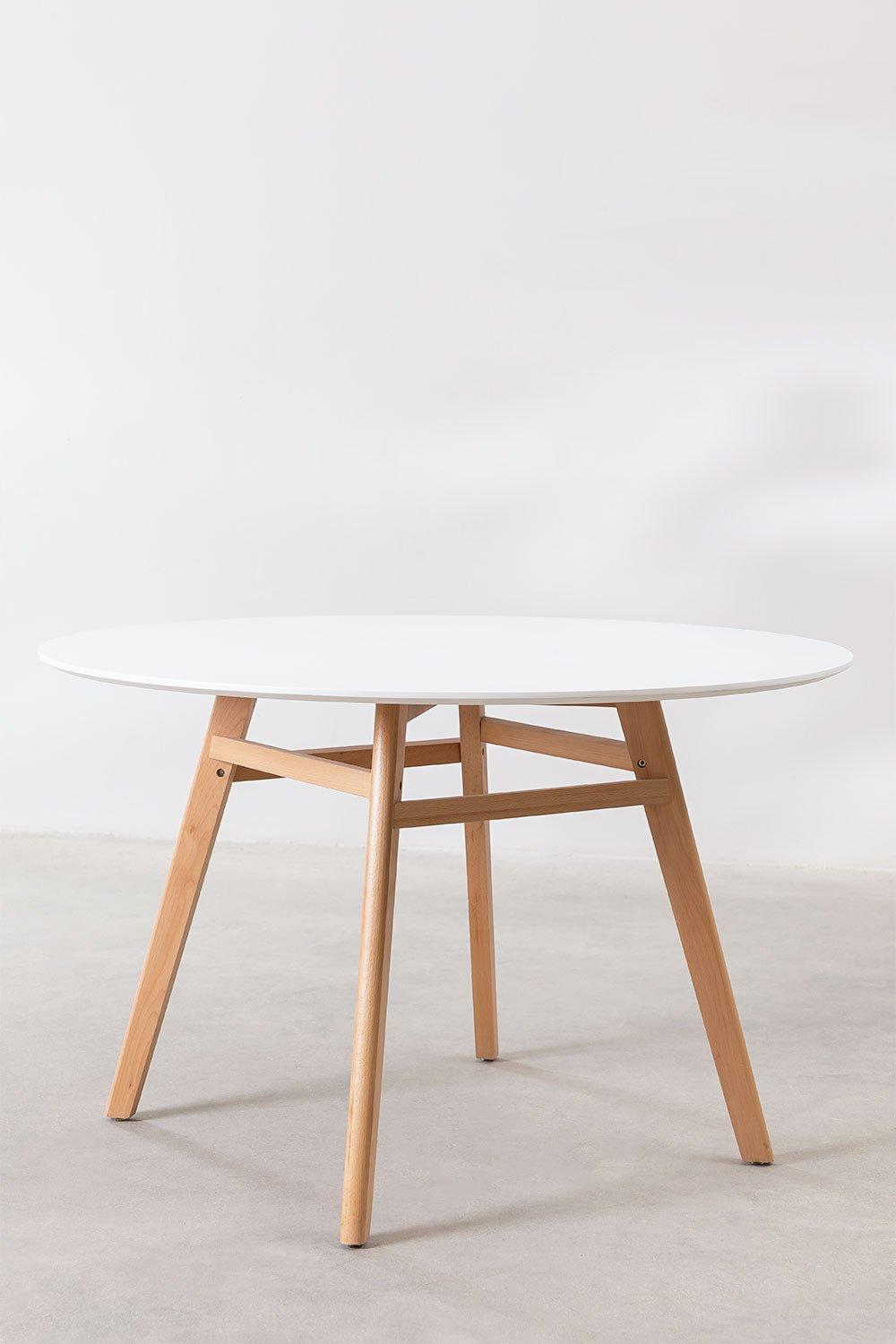 Sklum Mesa De Jantar Redonda Em MDF E Madeira De Faia Scand Nordic