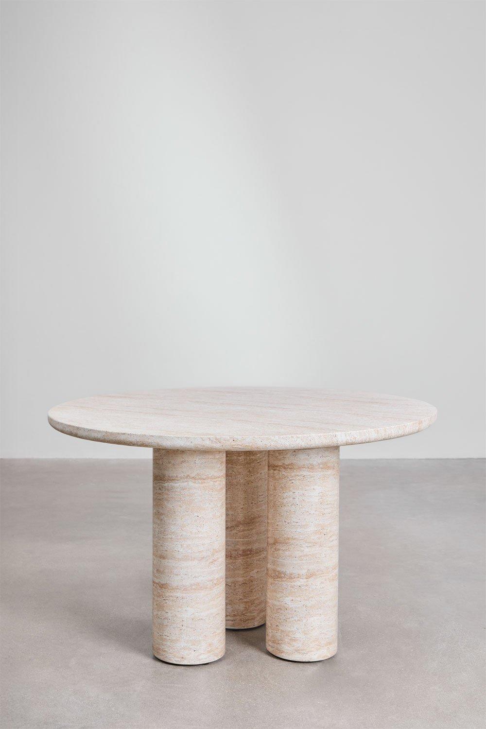 Sklum Mesa De Jantar Redonda Ø120 Cm Em Cimento Efeito Travertino Lourdes
