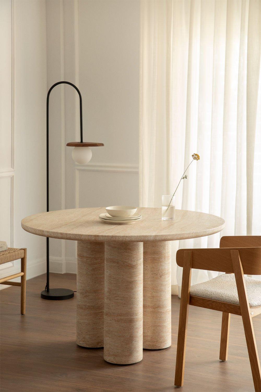 sklum Mesa de jantar redonda Ø120 cm em cimento efeito travertino Lourdes