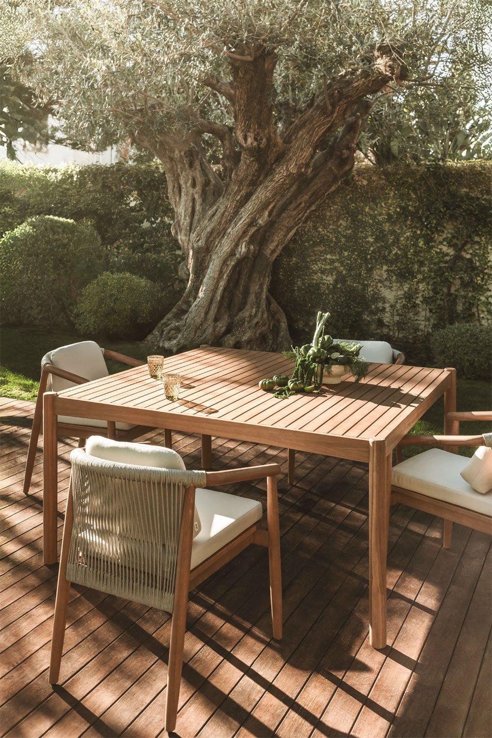sklum Mesa de jardim quadrada 150x150 cm em madeira de acácia Aderyn