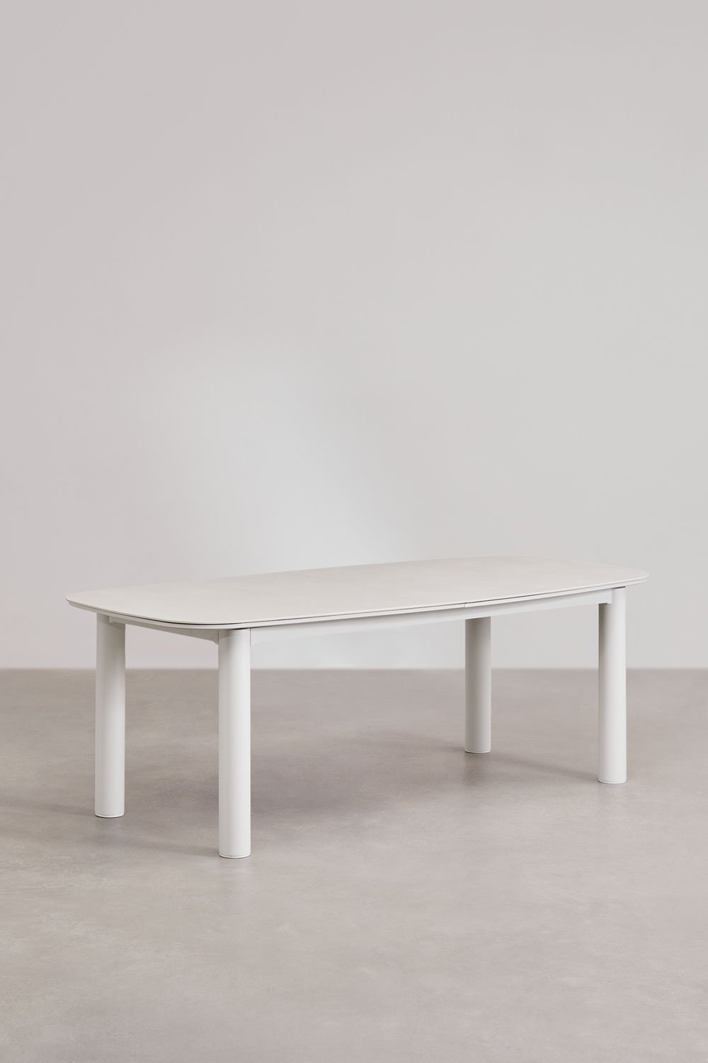 Sklum Mesa De Jardín Extensible Rectangular 220-280x100 Cm En Cerámica Y Aluminio Zinti